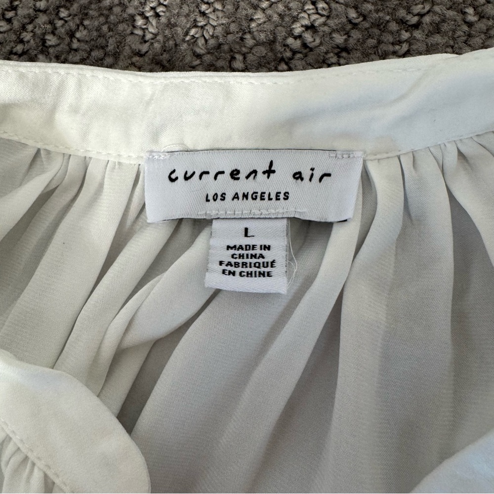 Current Air Split-Neck Short-Sleeve Blouse, Size L - image 3